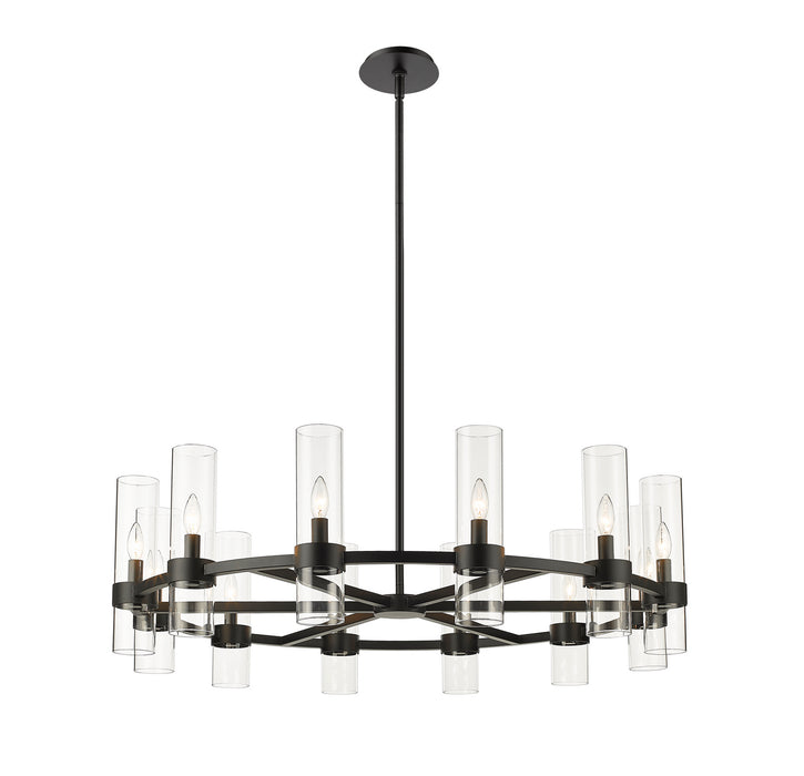 Z-Lite 4008-12MB 12 Light Chandelier, Matte Black