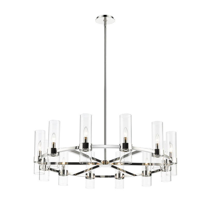 Z-Lite 4008-12PN 12 Light Chandelier, Polished Nickel