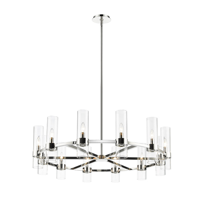 Z-Lite 4008-12PN 12 Light Chandelier, Polished Nickel