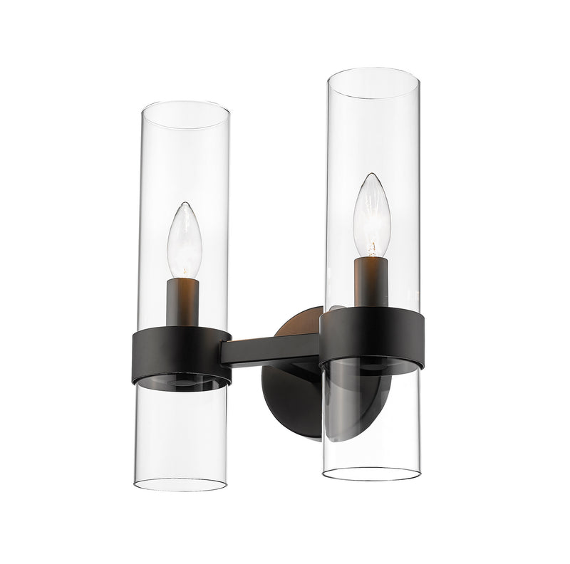 Z-Lite 4008-2S-MB Two Light Wall Sconce, Matte Black
