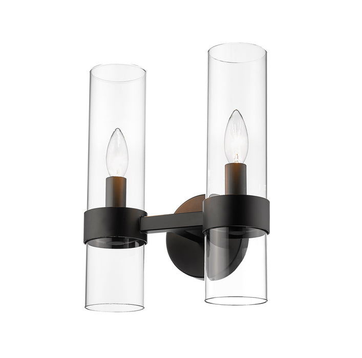 Z-Lite 4008-2S-MB Two Light Wall Sconce, Matte Black