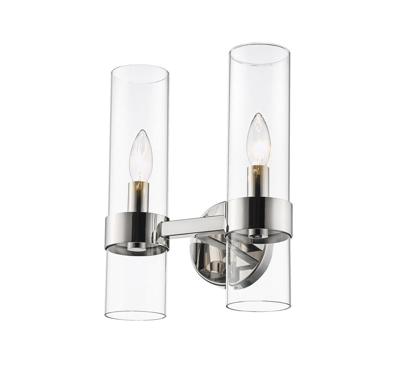 Z-Lite 4008-2S-PN Two Light Wall Sconce, Polished Nickel