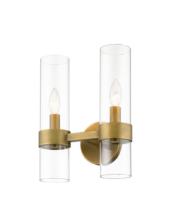Z-Lite 4008-2S-RB Two Light Wall Sconce, Rubbed Brass
