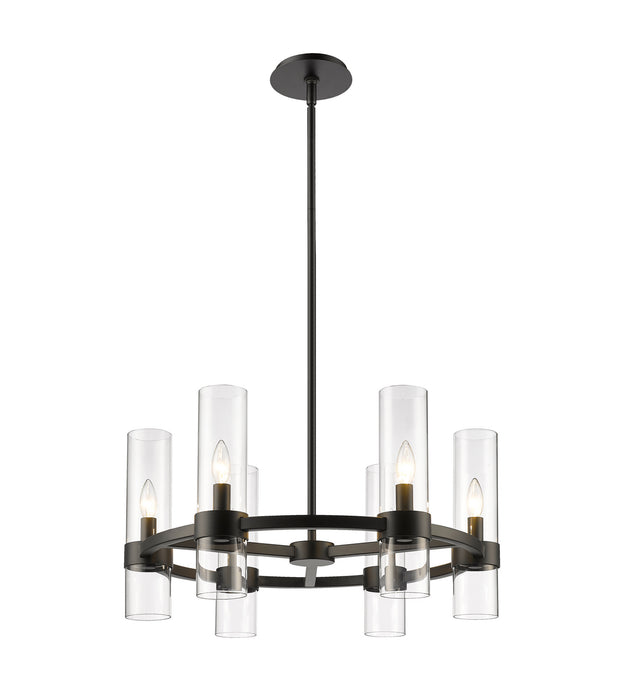 Z-Lite 4008-6MB Six Light Chandelier, Matte Black