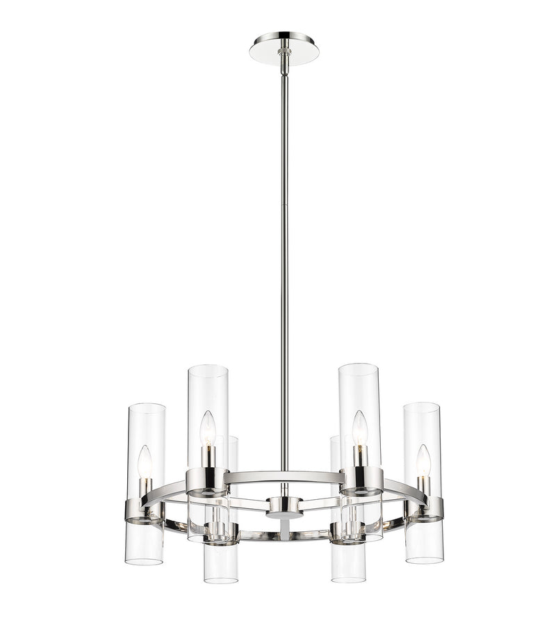 Z-Lite 4008-6PN Six Light Chandelier, Polished Nickel