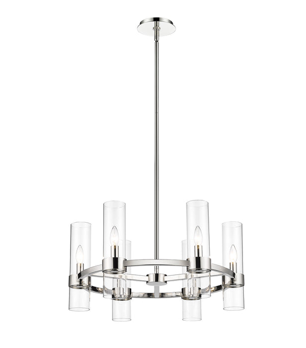 Z-Lite 4008-6PN Six Light Chandelier, Polished Nickel