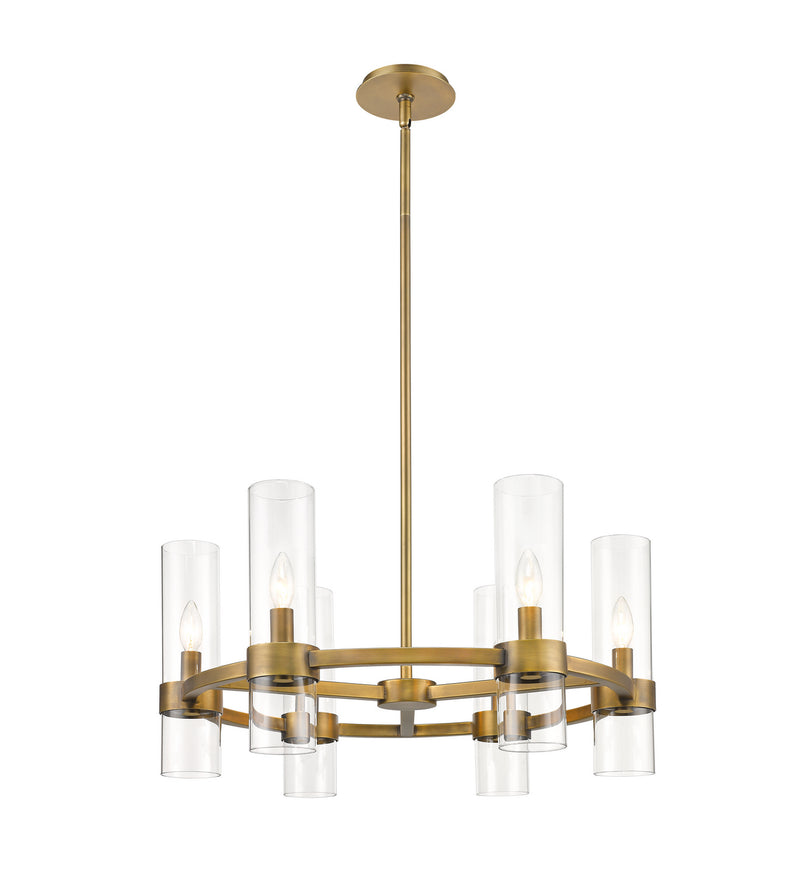 Z-Lite 4008-6RB Six Light Chandelier, Rubbed Brass
