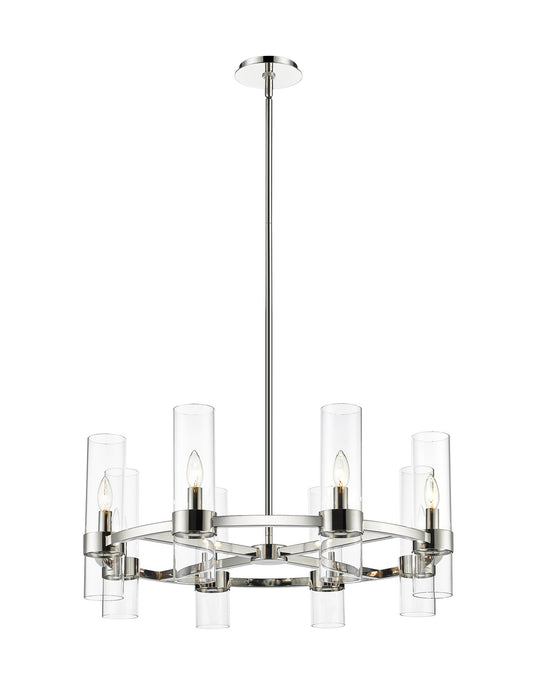 Z-Lite 4008-8PN Eight Light Chandelier, Polished Nickel