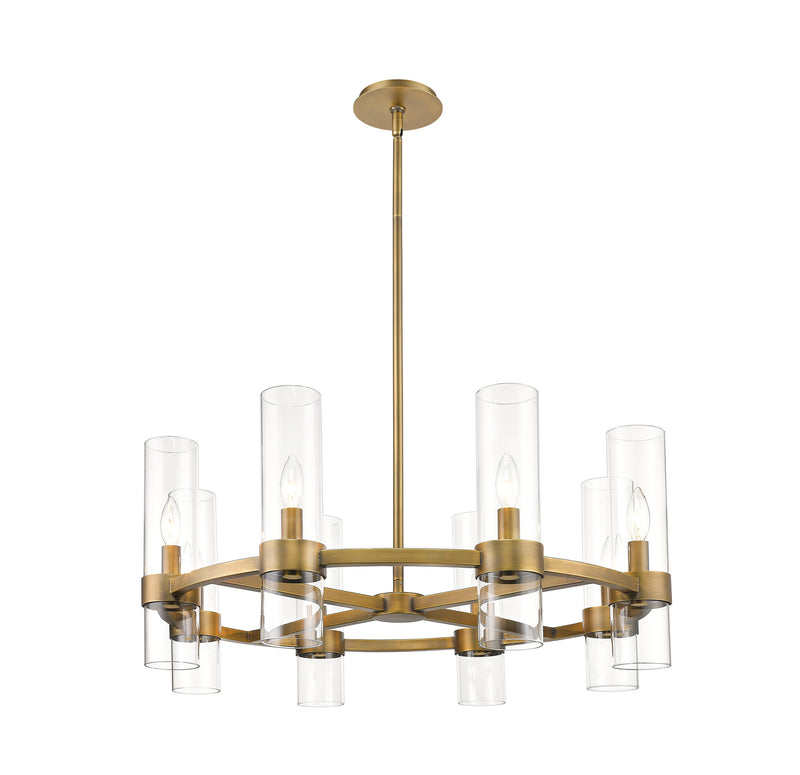 Z-Lite 4008-8RB Eight Light Chandelier, Rubbed Brass