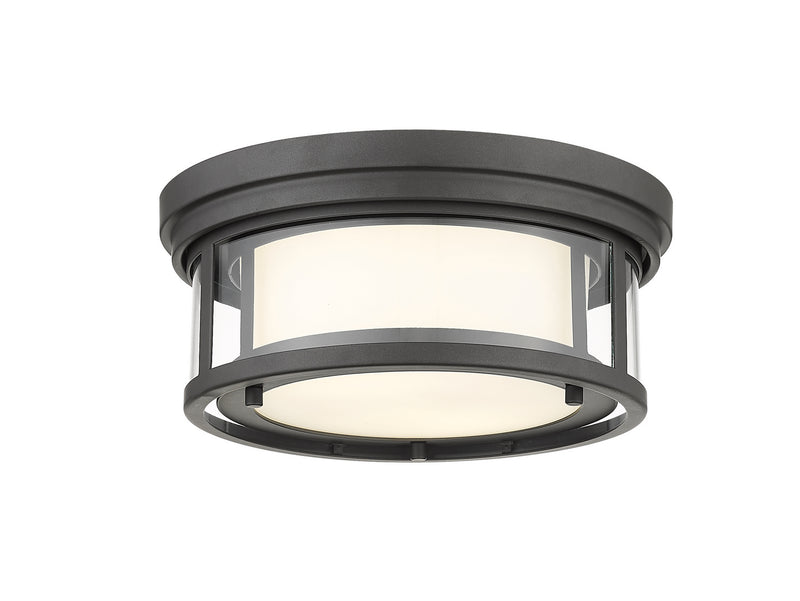 Z-Lite 426F12-BRZ Two Light Flush Mount, Bronze