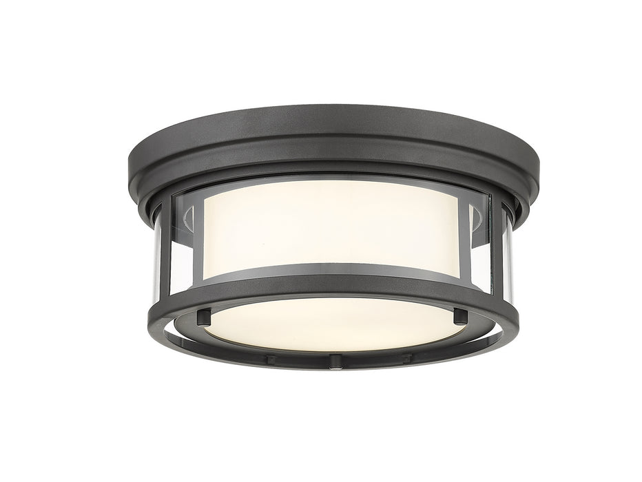 Z-Lite 426F12-BRZ Two Light Flush Mount, Bronze