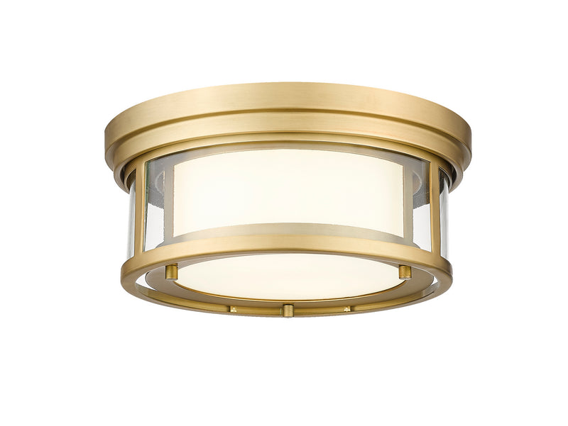 Z-Lite 426F12-OBR Two Light Flush Mount, Olde Brass