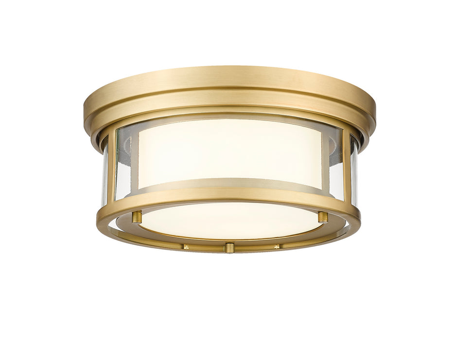Z-Lite 426F12-OBR Two Light Flush Mount, Olde Brass