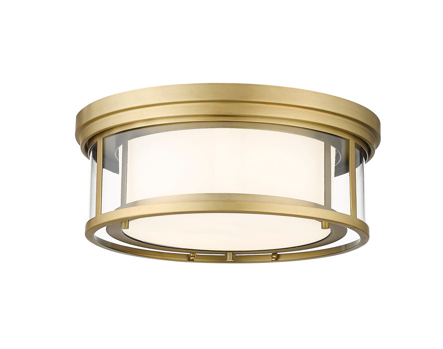 Z-Lite 426F16-OBR Three Light Flush Mount, Olde Brass