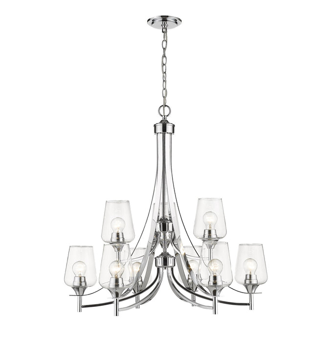 Z-Lite 473-9CH Nine Light Chandelier, Chrome (Open Box - Final Sale)