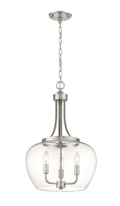 Z-Lite 473P16-BN Three Light Pendant, Brushed Nickel