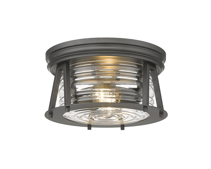 Z-Lite 491F2-BRZ Two Light Flush Mount, Bronze