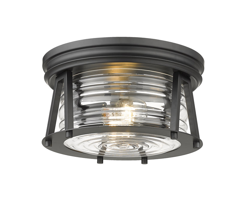 Z-Lite 491F2-MB Two Light Flush Mount, Matte Black