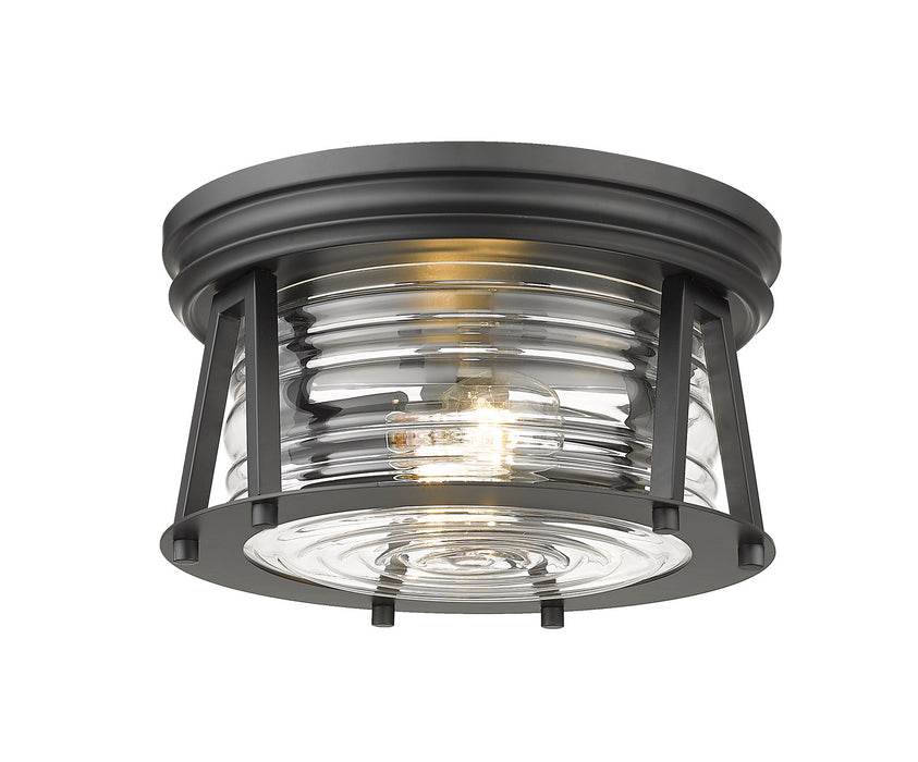 Z-Lite 491F2-MB Two Light Flush Mount, Matte Black