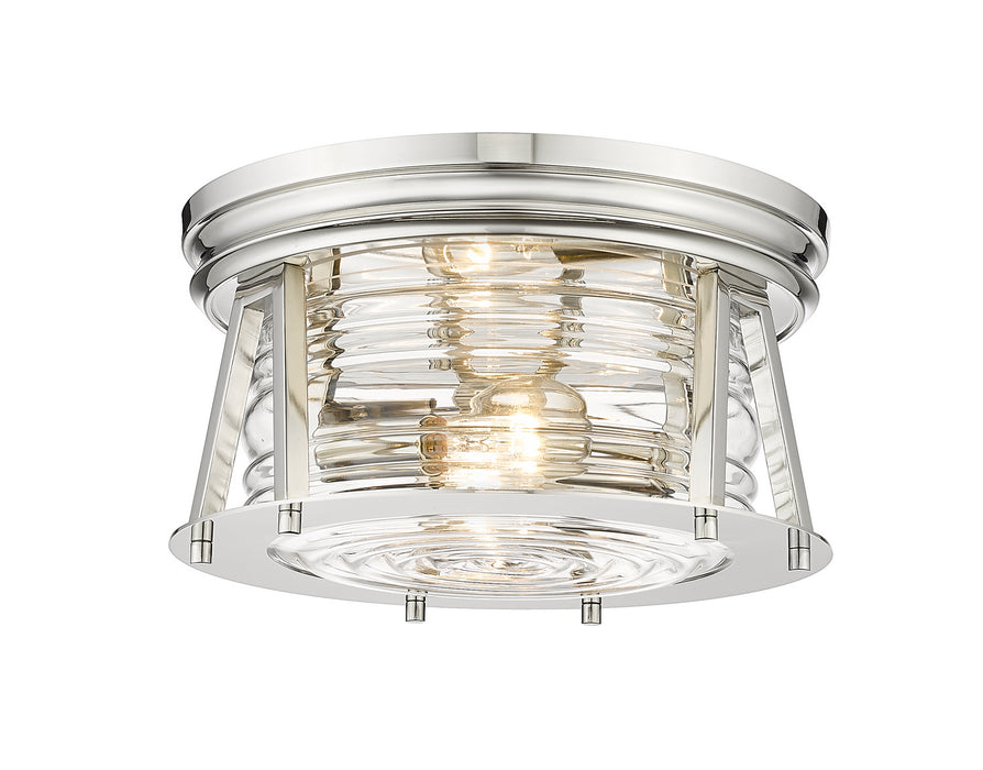 Z-Lite 491F2-PN Two Light Flush Mount, Polished Nickel