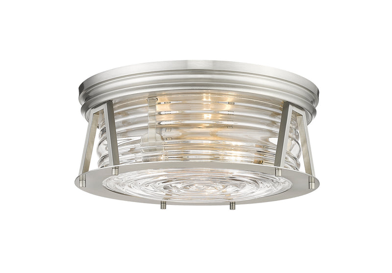Z-Lite 491F3-BN Three Light Flush Mount, Brushed Nickel