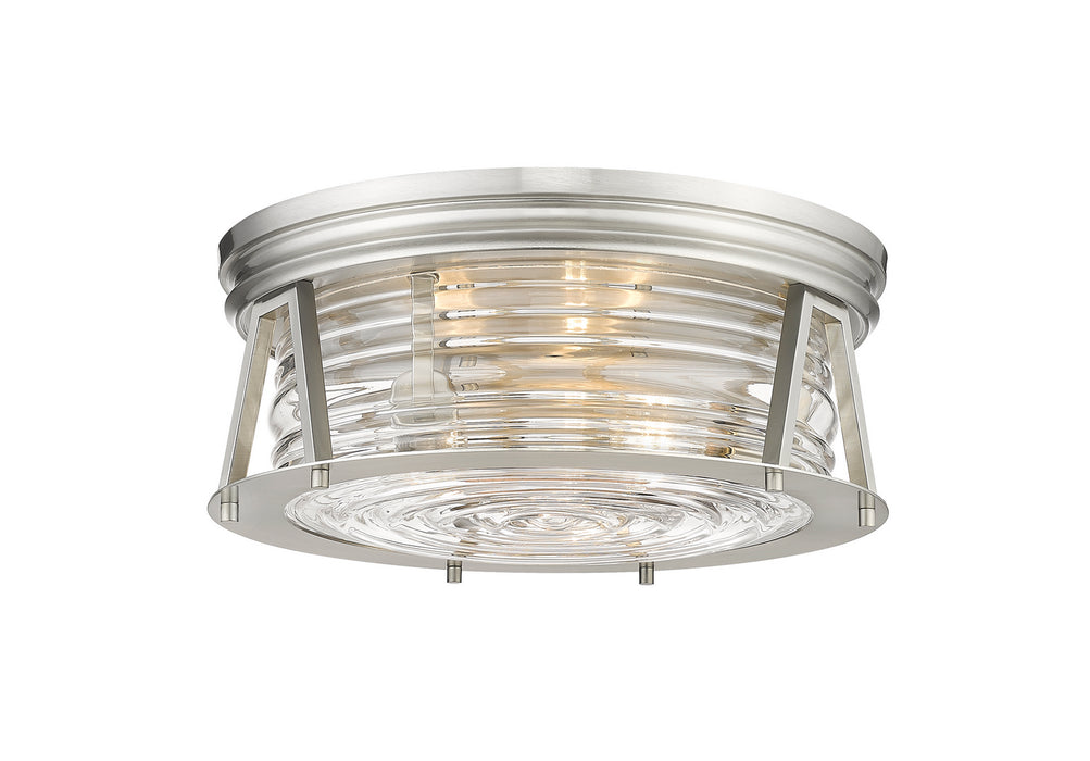 Z-Lite 491F3-BN Three Light Flush Mount, Brushed Nickel