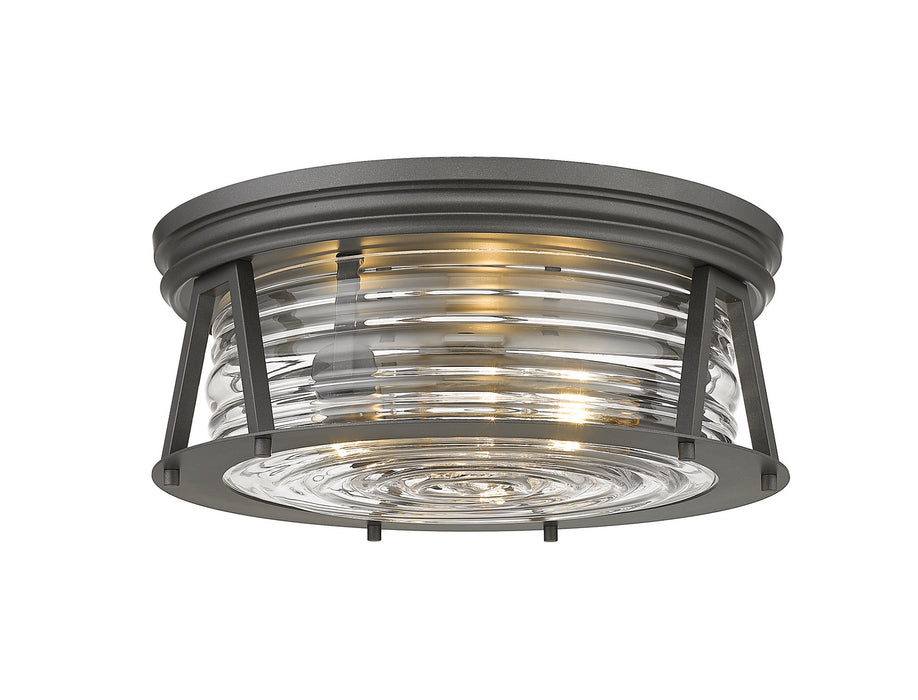 Z-Lite 491F3-BRZ Three Light Flush Mount, Bronze