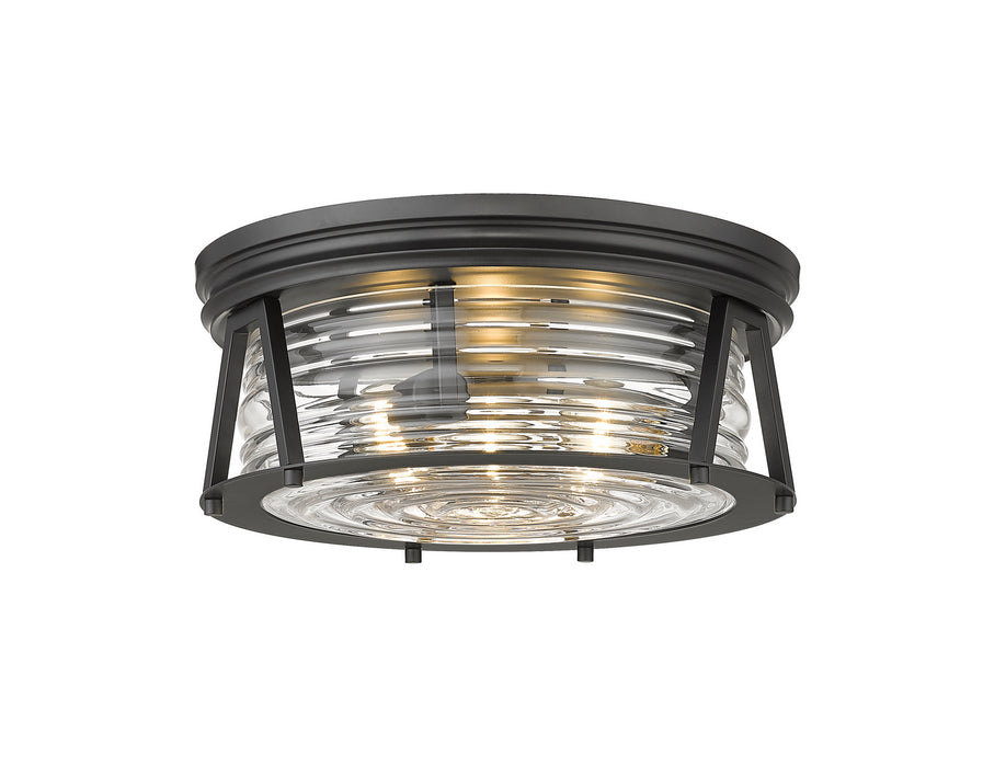 Z-Lite 491F3-MB Three Light Flush Mount, Matte Black