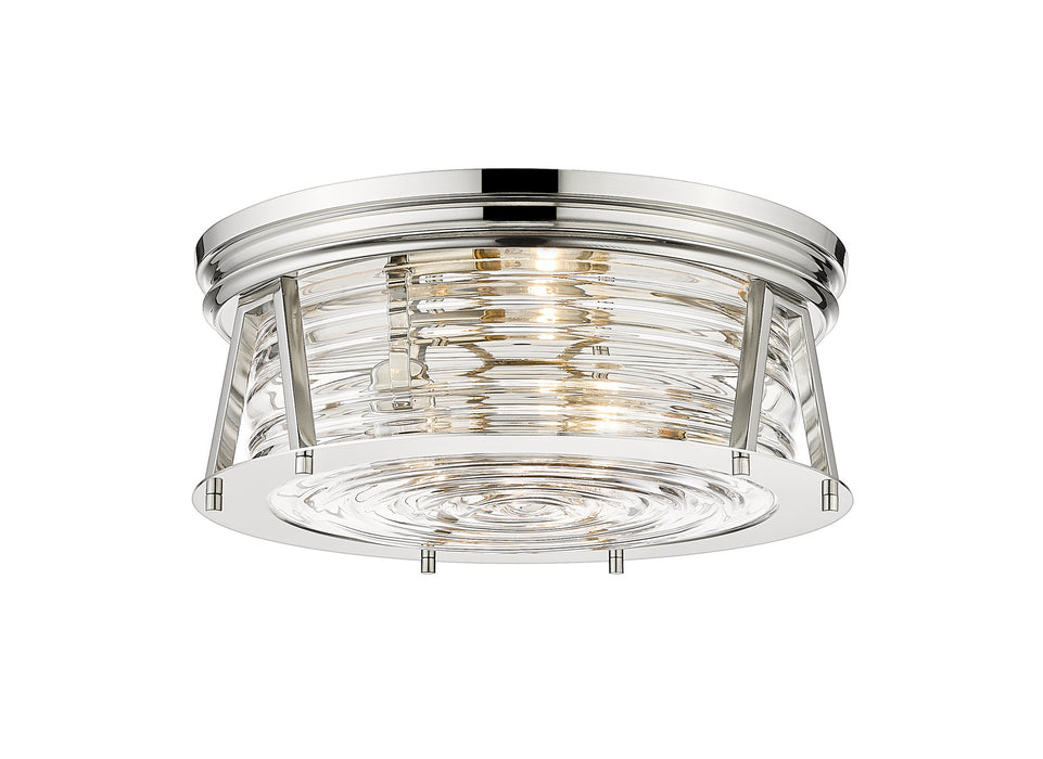Z-Lite 491F3-PN Three Light Flush Mount, Polished Nickel