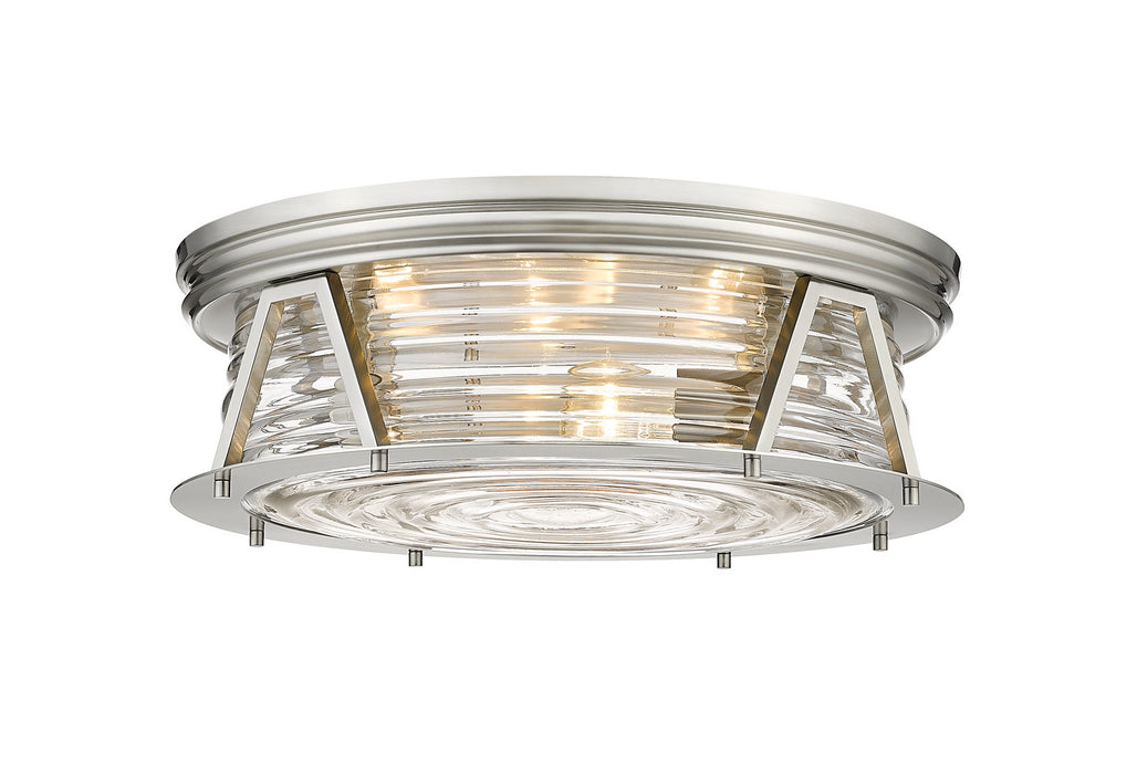 Z-Lite 491F4-BN Four Light Flush Mount, Brushed Nickel