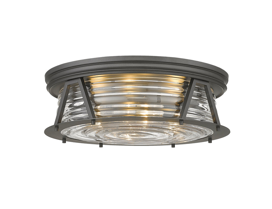 Z-Lite 491F4-BRZ Four Light Flush Mount, Bronze