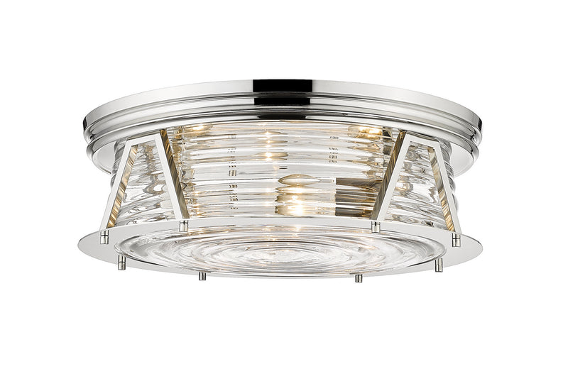 Z-Lite 491F4-PN Four Light Flush Mount, Polished Nickel