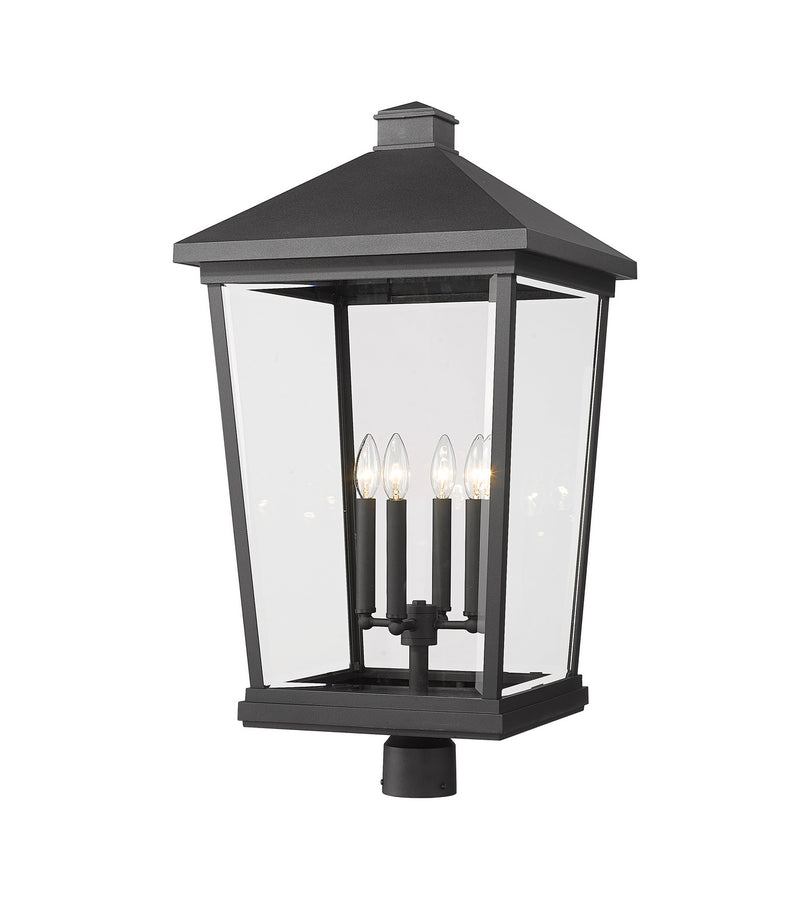 Z-Lite 568PHXXLR-BK Four Light Outdoor Post Mount Fixture, Black