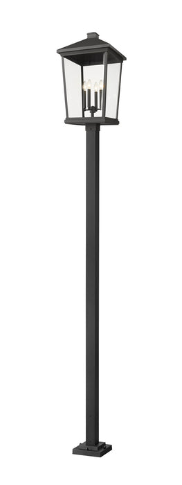 Z-Lite 568PHXXLS-536P-BK Four Light Outdoor Post Mounted Fixture, Black