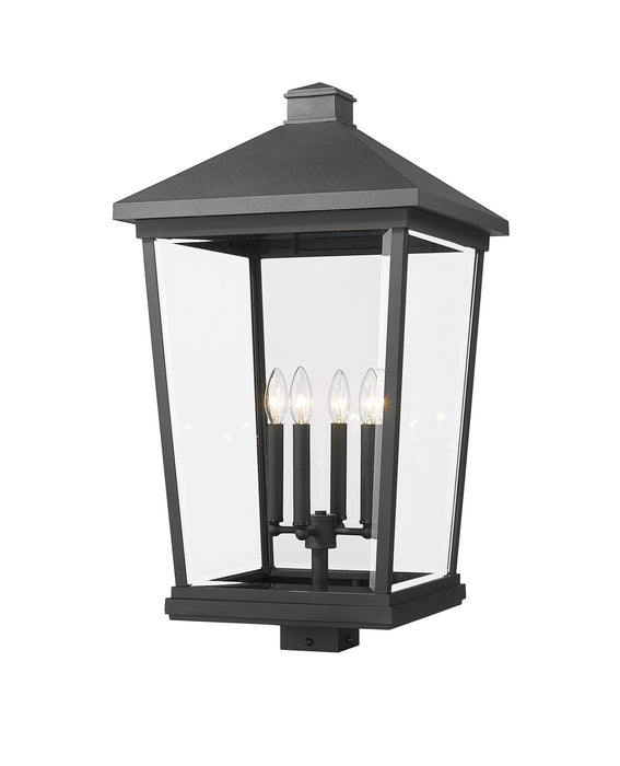 Z-Lite 568PHXXLS-BK Four Light Outdoor Post Mount Fixture, Black