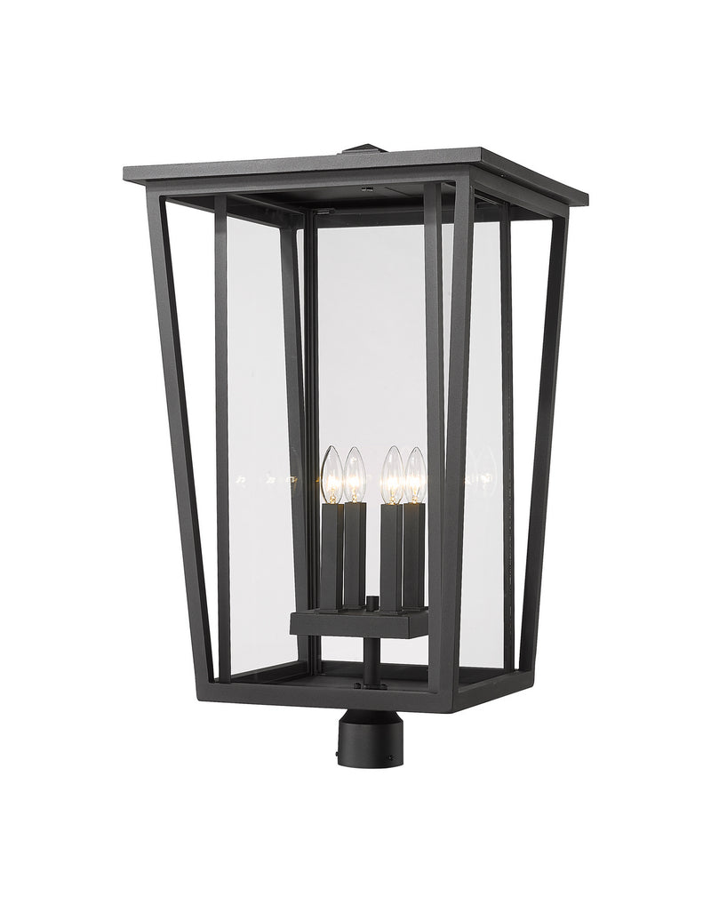 Z-Lite 571PHXXLR-BK Four Light Outdoor Post Mount Fixture, Black
