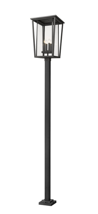 Z-Lite 571PHXXLS-536P-BK Four Light Outdoor Post Mounted Fixture, Black