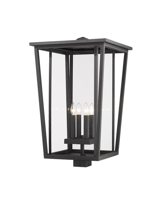 Z-Lite 571PHXXLS-BK Four Light Outdoor Post Mount Fixture, Black