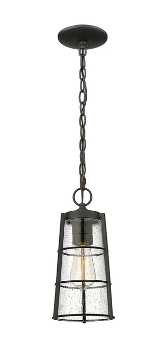 Z-Lite 591CHM-BK One Light Outdoor Chain Mount Ceiling Fixture, Black