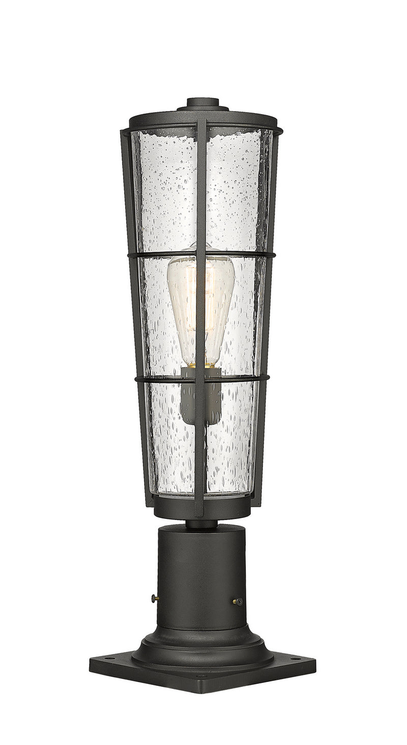 Z-Lite 591PHB-533PM-BK One Light Outdoor Pier Mounted Fixture, Black
