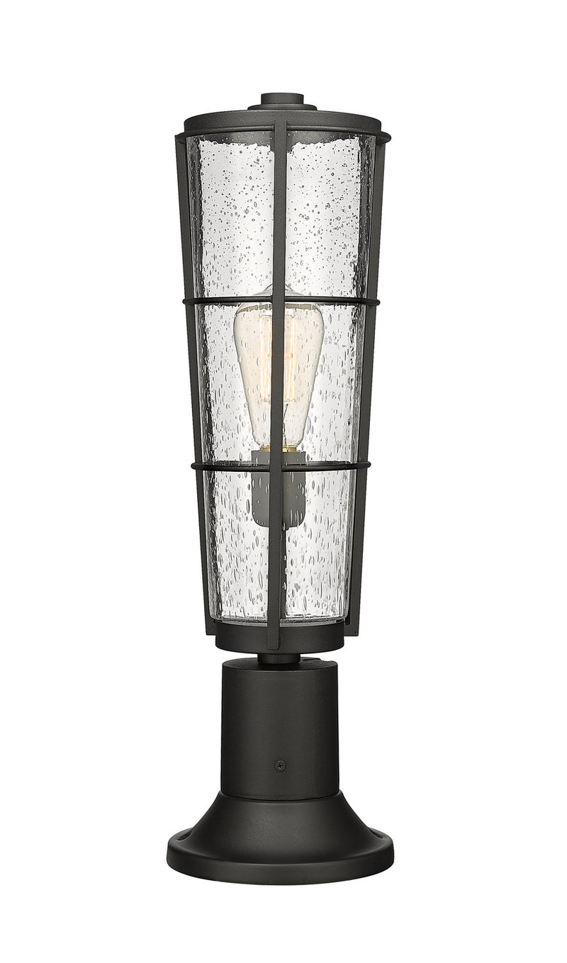 Z-Lite 591PHB-553PM-BK One Light Outdoor Pier Mounted Fixture, Black