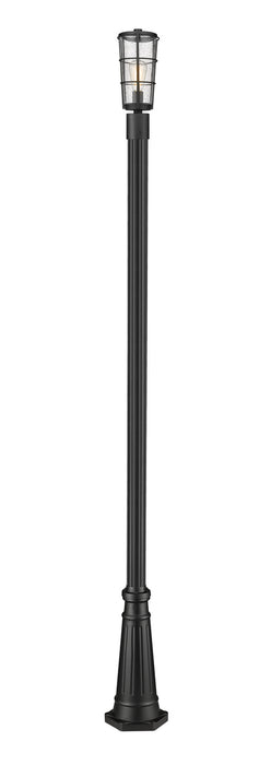 Z-Lite 591PHM-519P-BK One Light Outdoor Post Mounted Fixture, Black