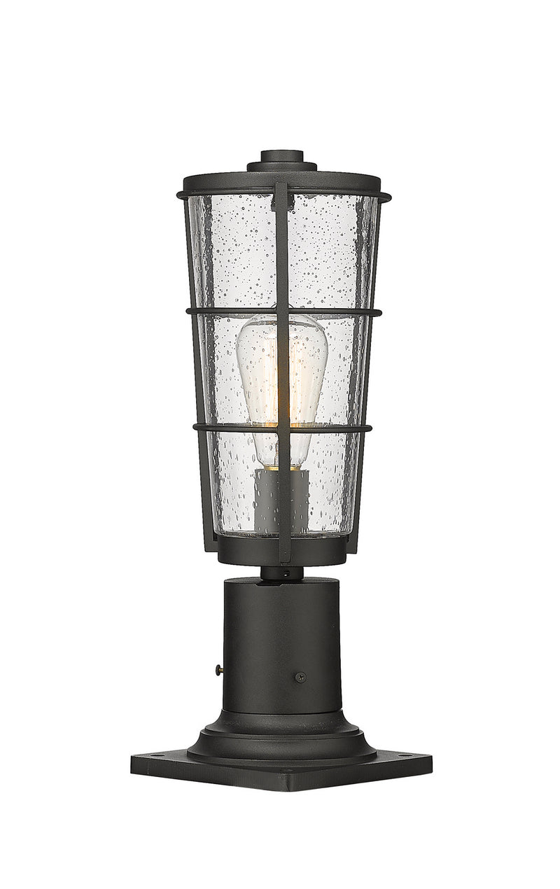 Z-Lite 591PHM-533PM-BK One Light Outdoor Pier Mounted Fixture, Black