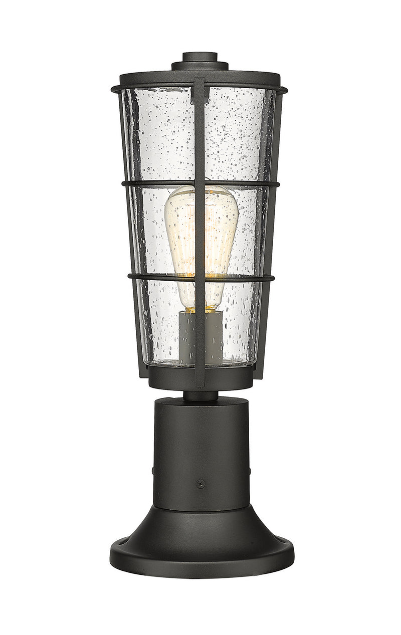 Z-Lite 591PHM-553PM-BK One Light Outdoor Pier Mounted Fixture, Black