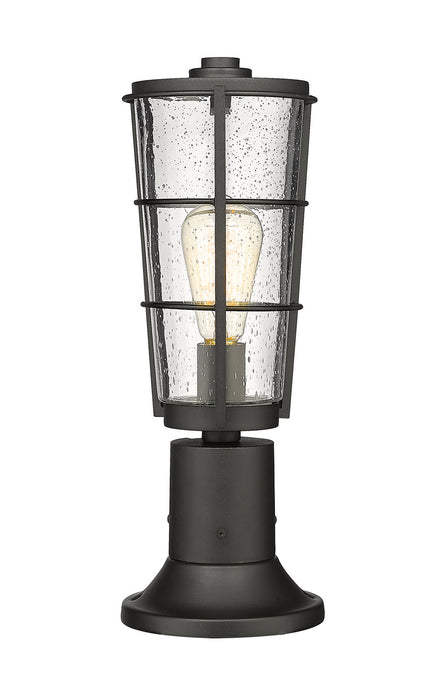 Z-Lite 591PHM-553PM-BK One Light Outdoor Pier Mounted Fixture, Black