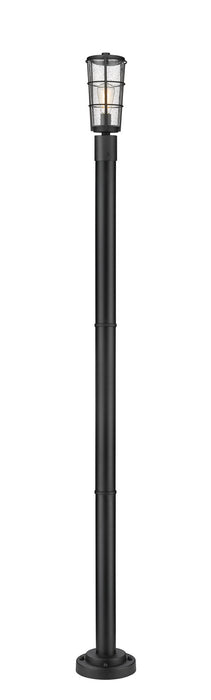 Z-Lite 591PHM-567P-BK One Light Outdoor Post Mounted Fixture, Black