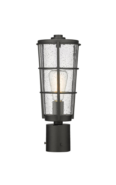 Z-Lite 591PHM-BK One Light Outdoor Post Mount Fixture, Black