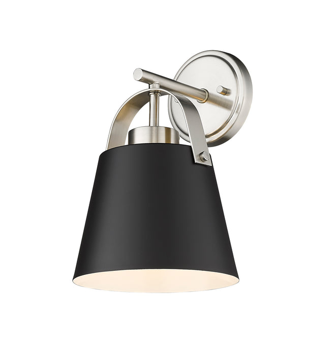Z-Lite 726-1S-MB+BN One Light Wall Sconce, Matte Black + Brushed Nickel