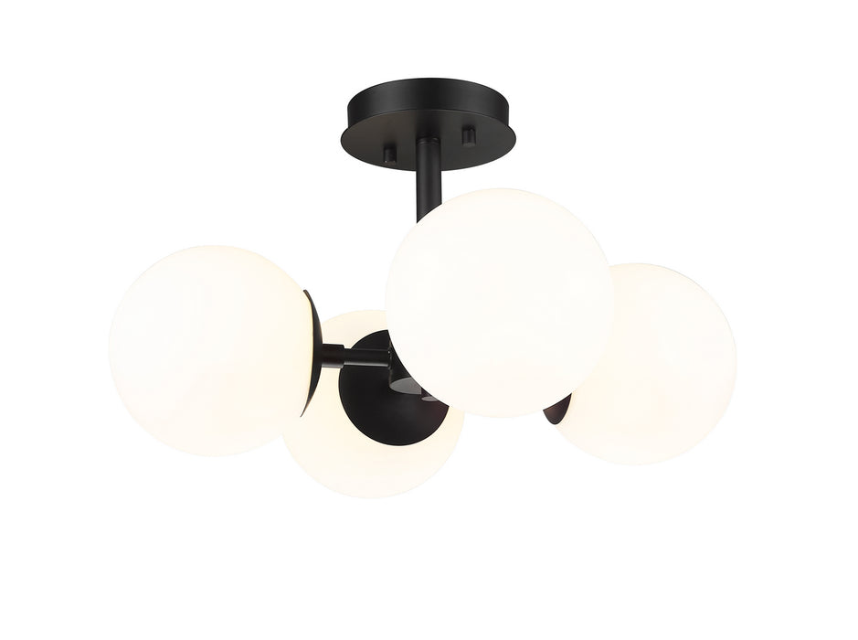 Z-Lite 730SF4-MB Four Light Semi Flush Mount, Matte Black