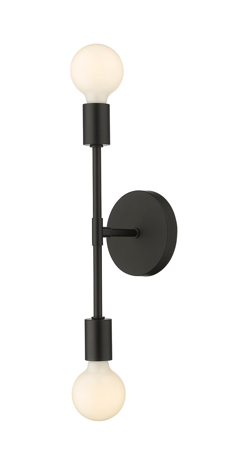 Z-Lite 731-2S-MB Two Light Wall Sconce, Matte Black